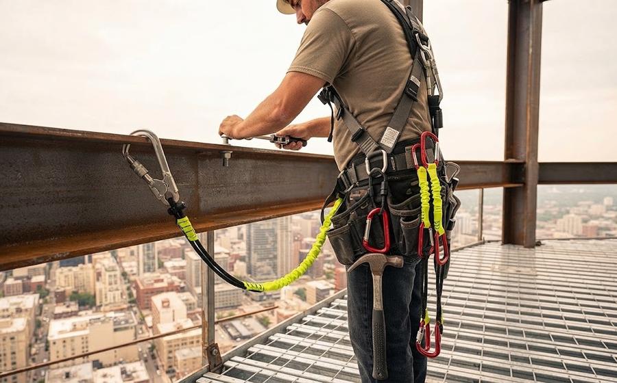 SPTOOL01 3 ft Tool Lanyard, Aluminum Carabiner on the job